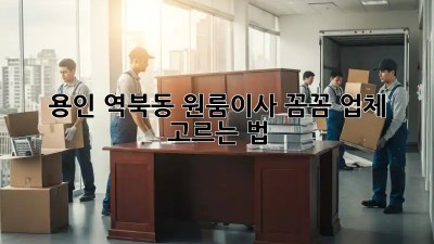 용인 역북동 원룸이사, 꼼꼼 업체 고르는 법! 🚚✨